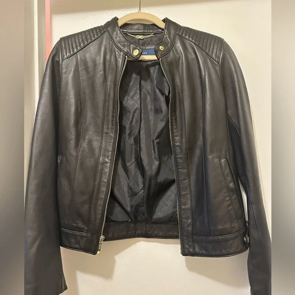 Cole Haan Black Leather Jacket - Picture 1 of 6